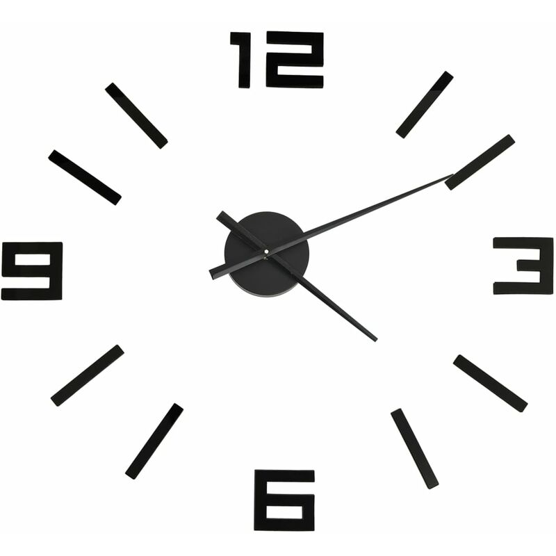 

Reloj 3D de pared con diseño moderno negro 100 cm XXL - Negro - Vidaxl