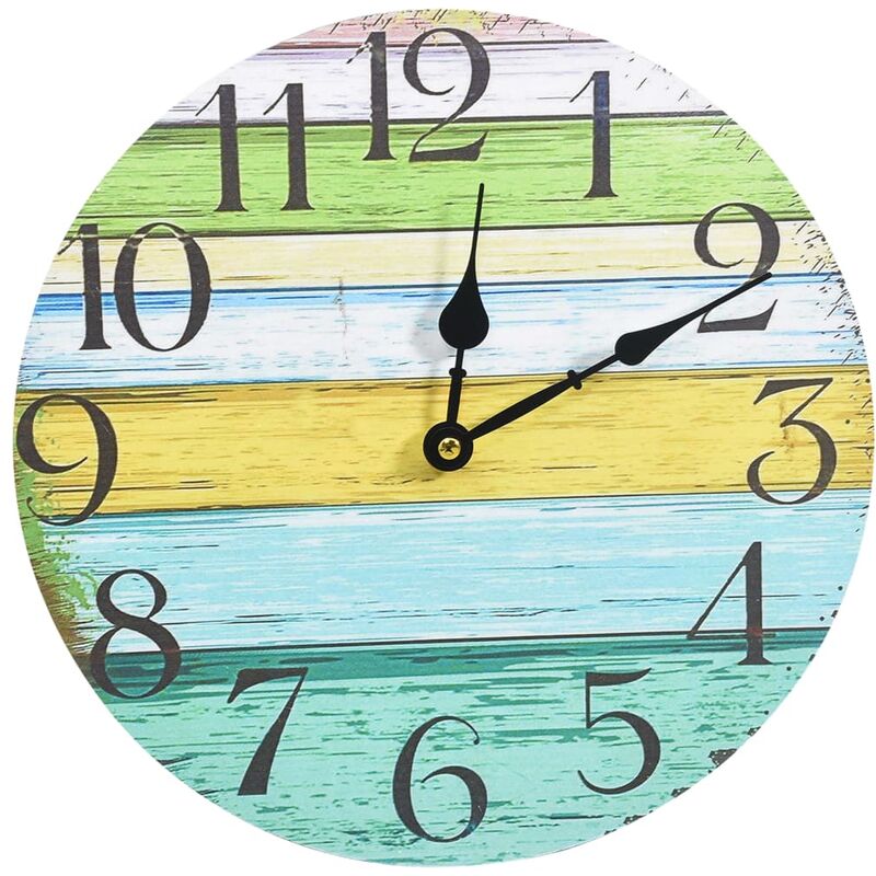

vidaXL Reloj de pared de MDF multicolor 30 cm - Multicolor