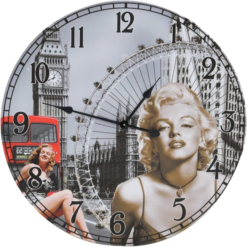 

vidaXL Reloj de pared vintage Marilyn Monroe 60 cm - Multicolor