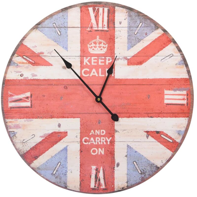 

vidaXL Reloj vintage de pared UK 60 cm - Multicolor