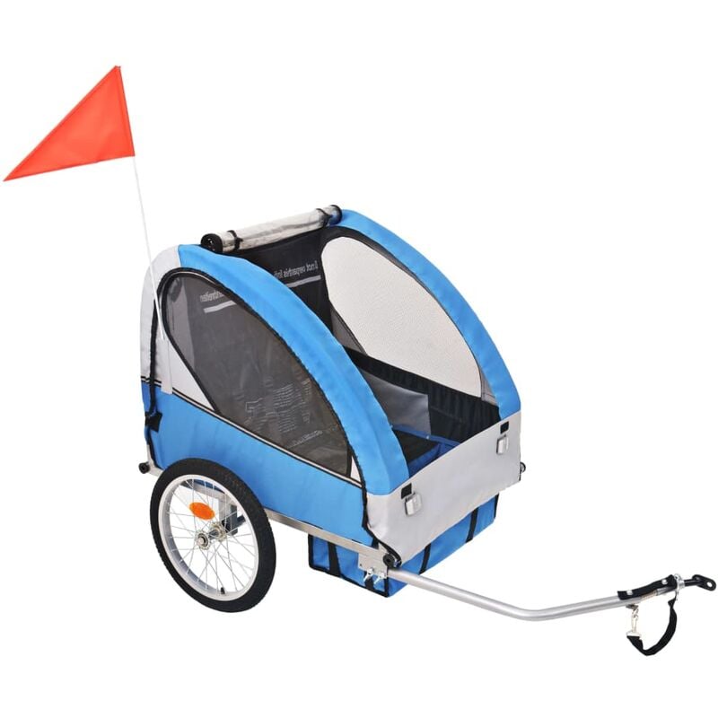

Remolque de Bicicleta para Niños 30 kg Gris y Azul - Azul - Vidaxl