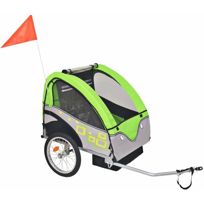 

Remolque de Bicicleta para Niños 30 kg Gris y Verde - Verde - Vidaxl