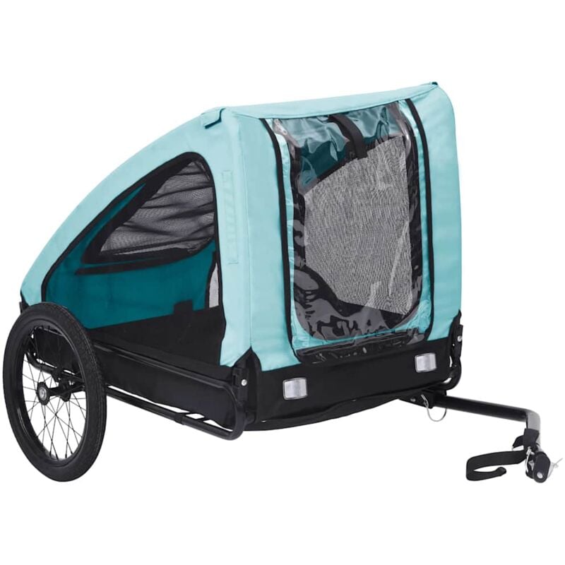 

vidaXL Remolque para mascotas azul y negro - Azul