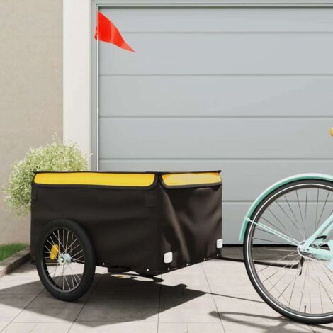 Vidaxl – Remorque de vélo 45 kg en fer – Dimensions 134 x 69 x 59 cm – Drapeau de sécurité inclus – Compartiment 80 x 55 x 41 cm - vidaXL303840