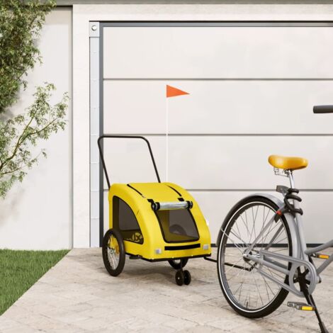 vidaXL Remorque de vélo pour chiens et poussette 2-en-1 rouge et noir
