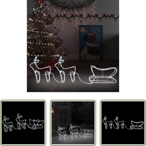 vidaXL Renne illuminata -  Renne e Slitta Decorazione Natalizia per Esterni 576 LED