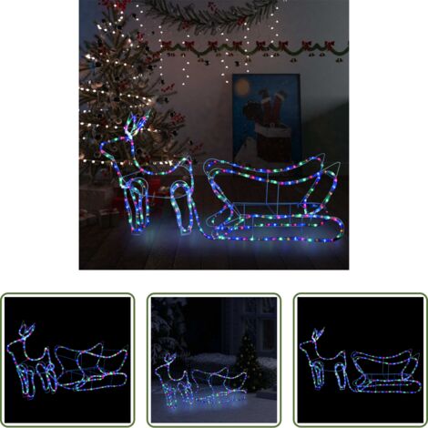 vidaXL Renne -  Renne e Slitta Decorazione Natalizia per Esterni 252 LED