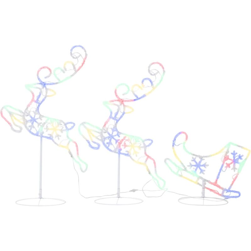 

vidaXL Reno trineo volando Navidad acrílico colorido 260x21x87cm - Blanco