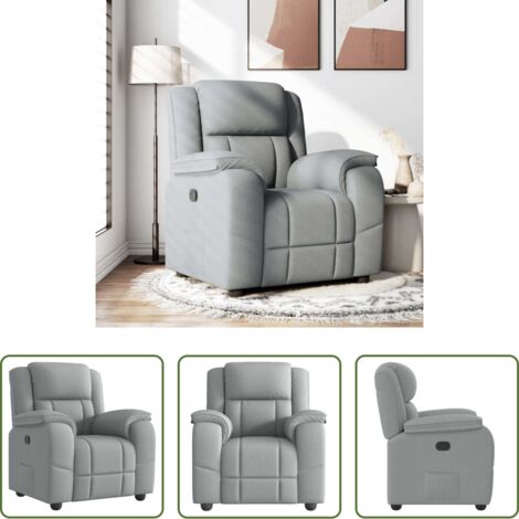 vidaXL Reposapiés ajustable -  Sillón reclinable de tela gris claro
