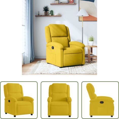 vidaXL Reposapiés -  Sillón reclinable terciopelo amarillo