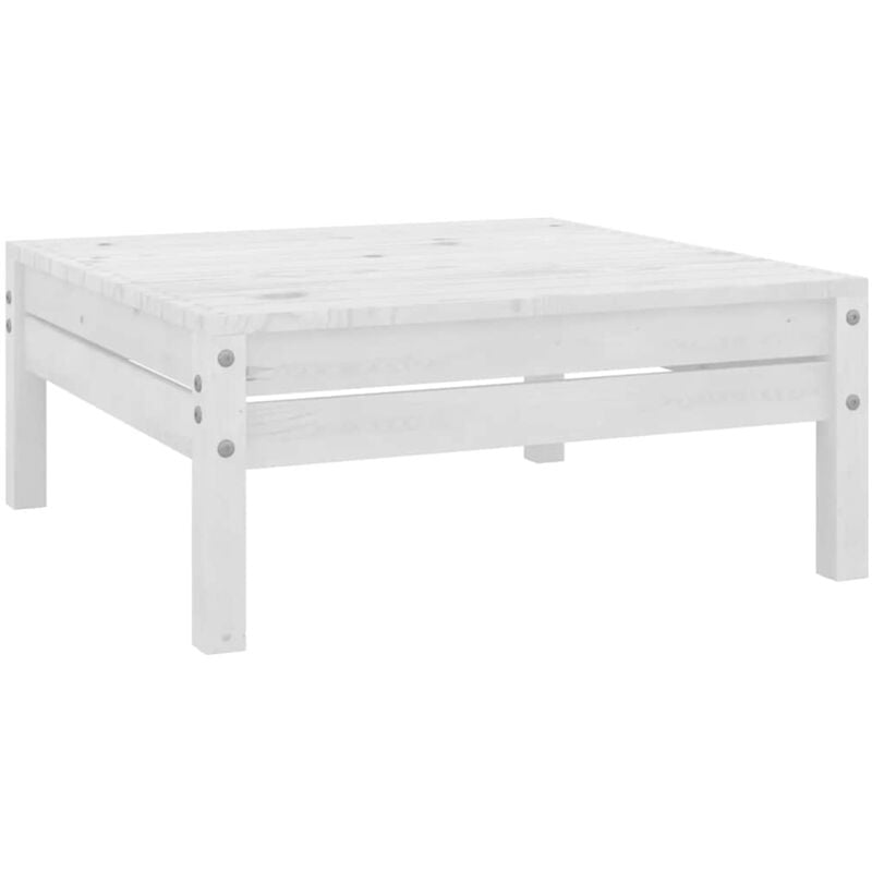 

Reposapiés de jardín madera maciza de pino blanco - Blanco - Vidaxl