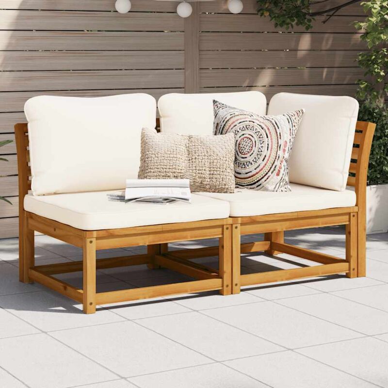 Vidaxl - Salon de jardin 2 pcs avec coussins bois massif d'acacia