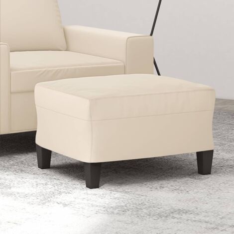 Vidaxl – Repose-pied beige 60x50x41 cm – Tissu microfibre résistant aux taches – Cadre en contreplaqué pour stabilité – Design compact