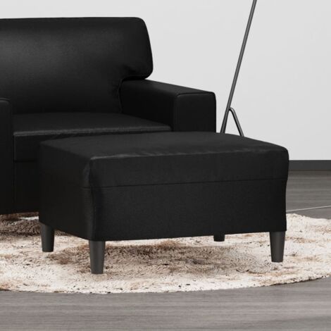 Vidaxl – Repose-pied noir similicuir 70x55x41 cm – Cadre en contreplaqué robuste – Résistant aux taches et facile à nettoyer