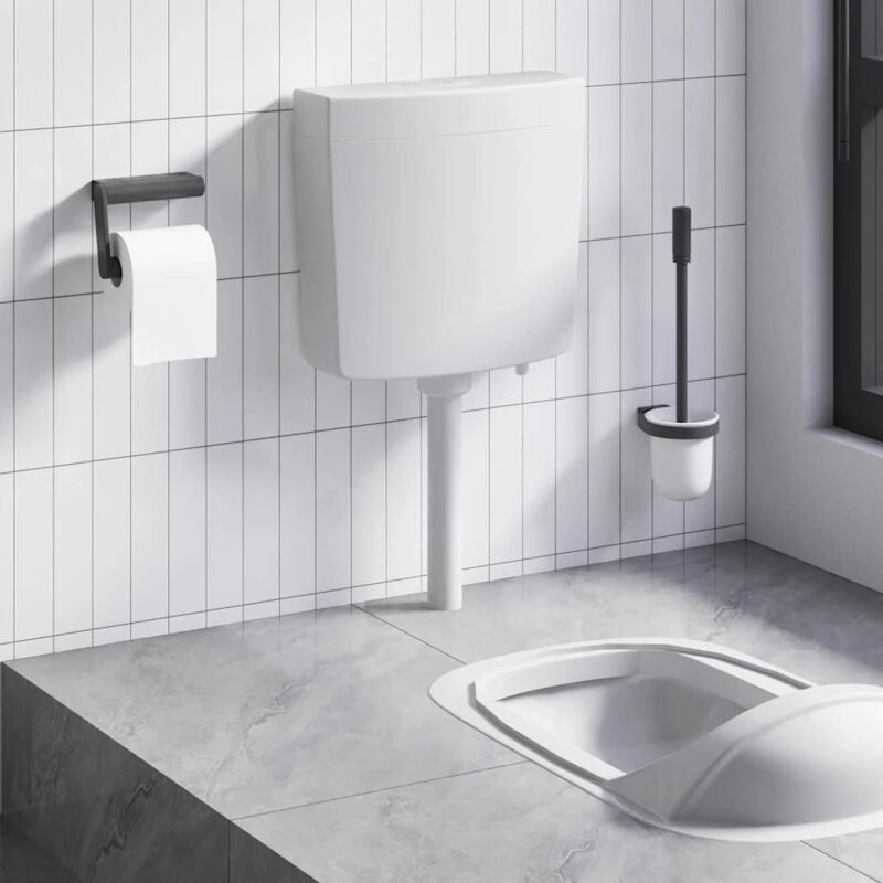 Vidaxl - Réservoir de toilette avec entrée d'eau inférieure 3/6 l Gris