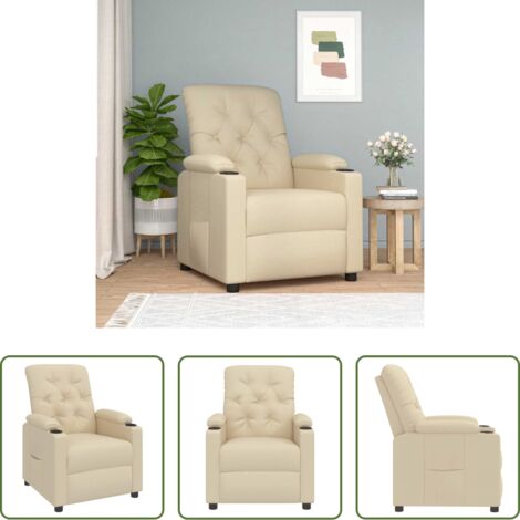 vidaXL Respaldo ajustable -  Sillón reclinable de tela crema