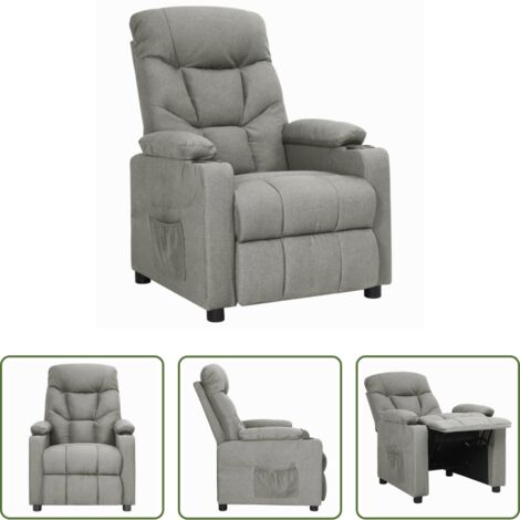 vidaXL Respaldo ajustable -  Sillón reclinable de tela gris claro