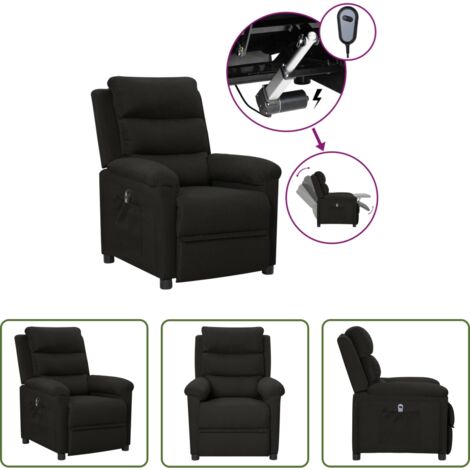 vidaXL Respaldo eléctrico -  Sillón reclinable eléctrico de tela negro