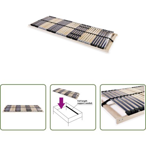 vidaXL Rete a doghe 7 zone -  Rete a Doghe 7 Zone senza Materasso con 42 Doghe 80x200 cm