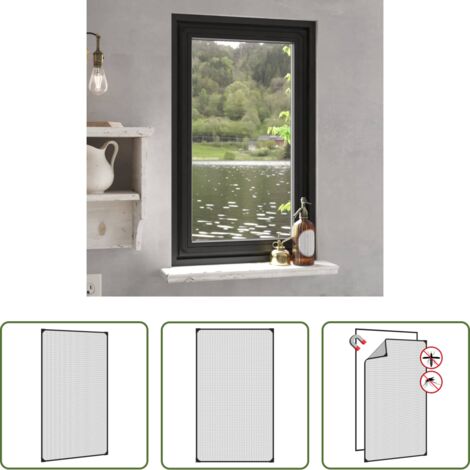 vidaXL Rete anti-mosche - Zanzariera Magnetica per Finestre Antracite 80x140 cm