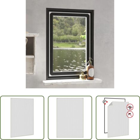vidaXL Rete anti-mosche -  Zanzariera Magnetica per Finestre Bianca 80x120 cm