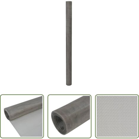vidaXL Rete per finestre -  Recinzione in Rete in Acciaio Inossidabile 100x500 cm Argento