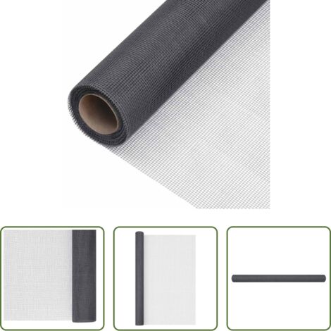 vidaXL Rete per finestre -  Zanzariera in Fibra di Vetro 80x2000 cm Grigia