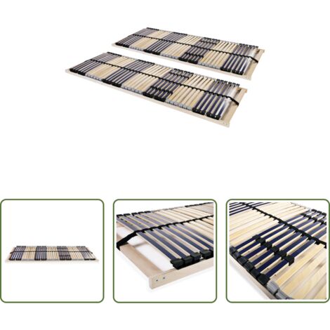 vidaXL Rete per letto -  Reti a Doghe 2 pz 7 Zone con 42 Doghe in Legno 70x200 cm