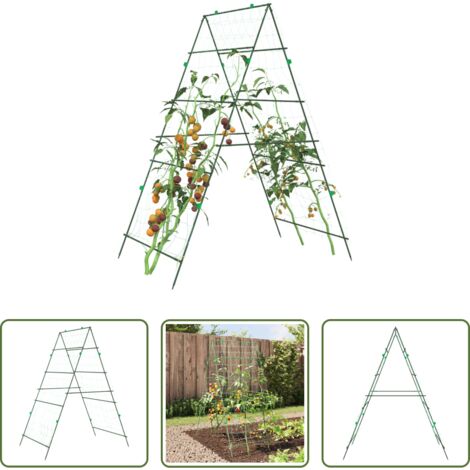 vidaXL Rete per piante -  Traliccio Giardino per Rampicanti Telaio A 99x90x175,5 Acciaio