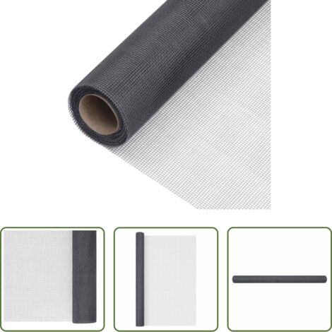 vidaXL Rete per porte -  Zanzariera in Fibra di Vetro 80x1000 cm Grigia