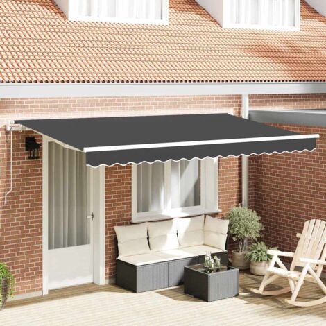 vidaXL  Retractable Awning  Anthracite 350 x 200 cm Fabric