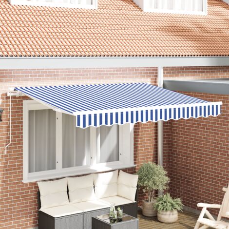 vidaXL  Retractable Awning  Blue 250 x 200 cm Fabric
