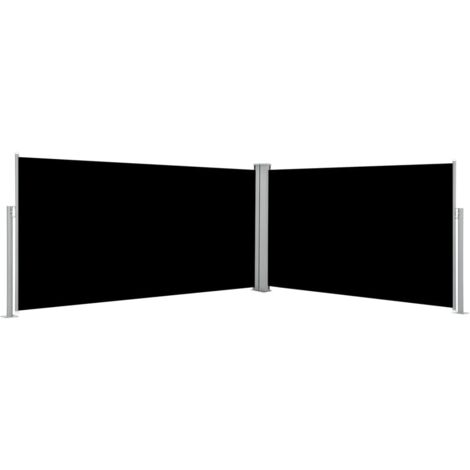 vidaXL Retractable Side Awning Black 160x600 cm