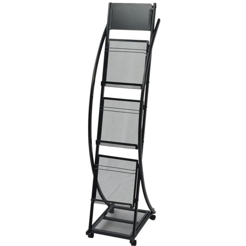 

vidaXL Revistero 40x32x131 cm negro A4 - Negro