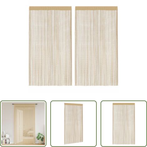 vidaXL Rideau de chambre -  Rideau en fils 2 pcs 100 x 250 cm Beige