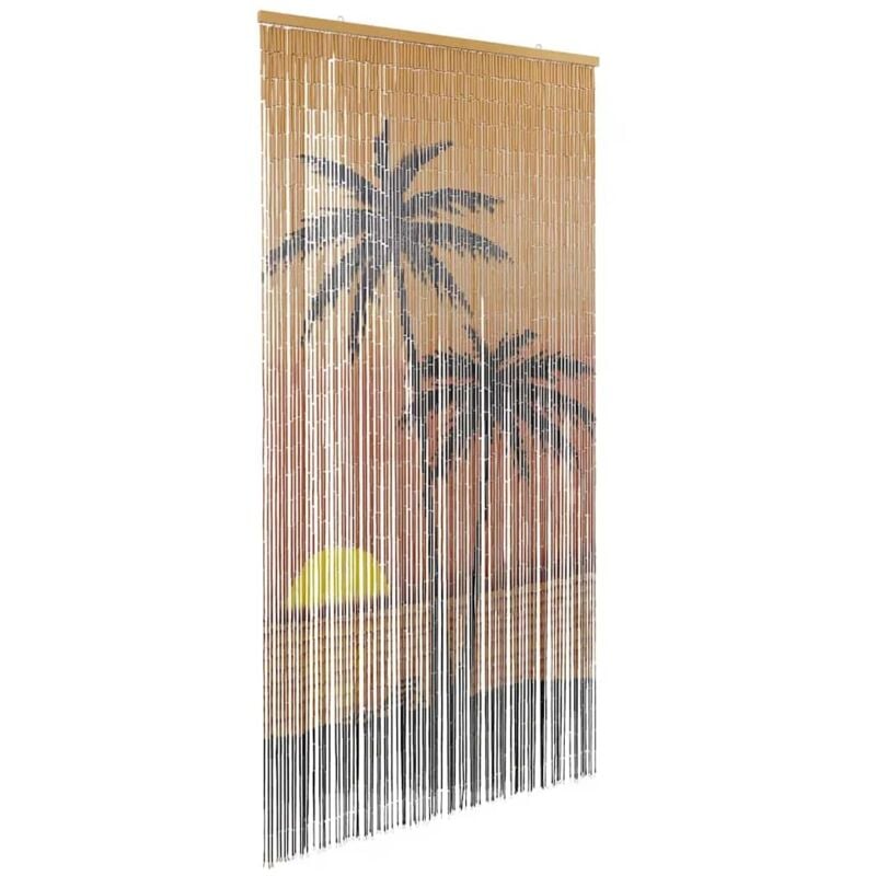 Rideau anti-insectes imprimé palmier 100x200 cm bambou - Vidaxl