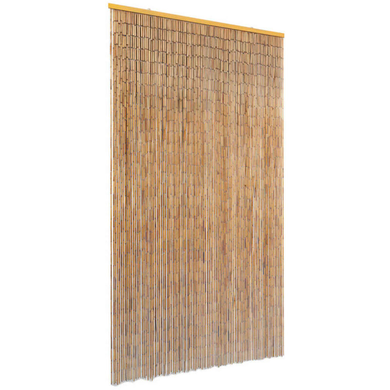 Vidaxl – Rideau de porte en bambou 100 x 200 cm – Tiges denses anti-insectes – Isolation thermique et intimité – Décoration naturelle
