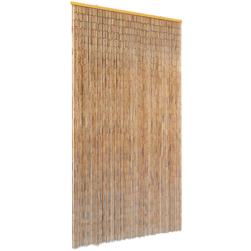 Vidaxl – Rideau de porte en bambou 100 x 220 cm – Tiges denses anti-insectes – Isolation thermique et intimité – Décoration naturelle