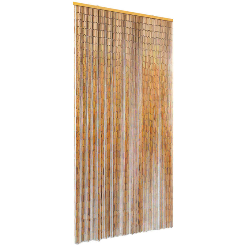 Vidaxl – Rideau de porte en bambou 90 x 220 cm – Tiges denses contre insectes – Isolation thermique et intimité – Décoration naturelle