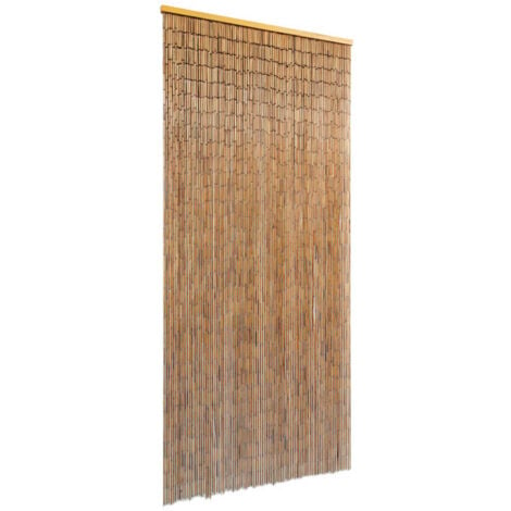 vidaXL Rideau de porte Bambou 90 x 200 cm - Brun