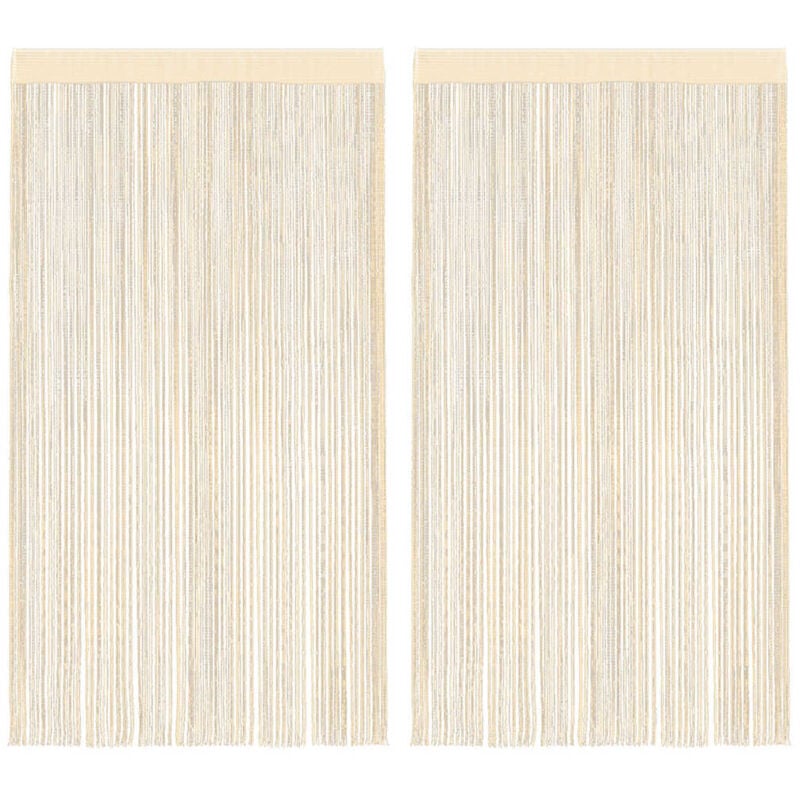 Rideau en fils 2 pcs 100 x 250 cm Crème