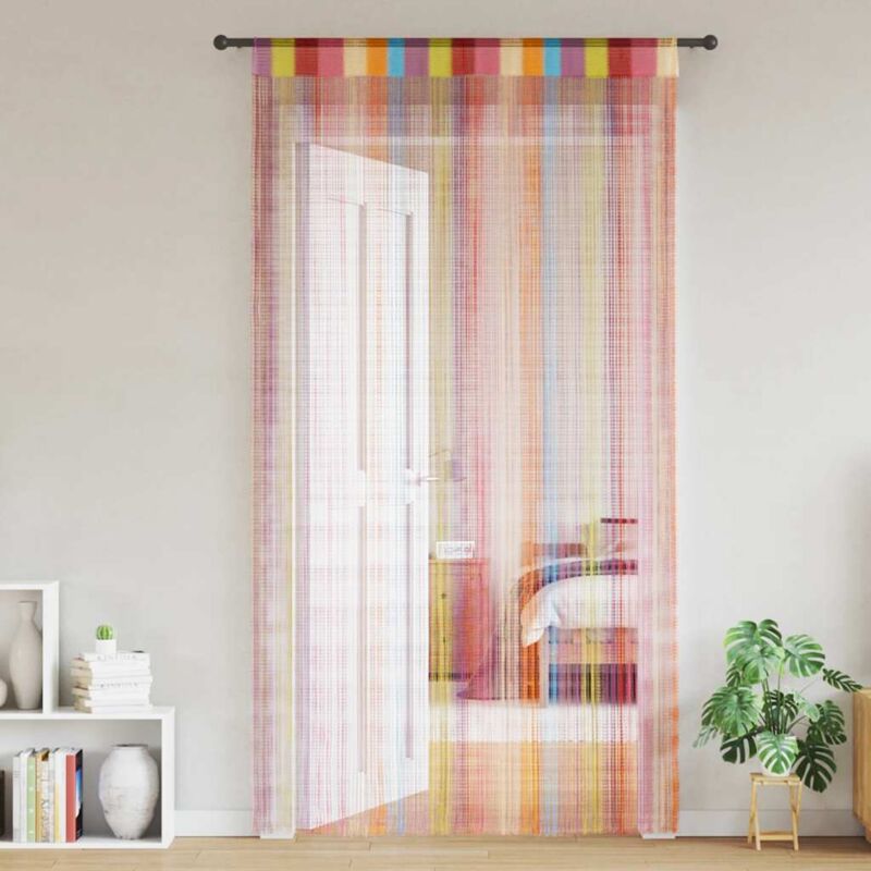 vidaXL Rideaux à fils 2 pcs multicolore 100x250 cm