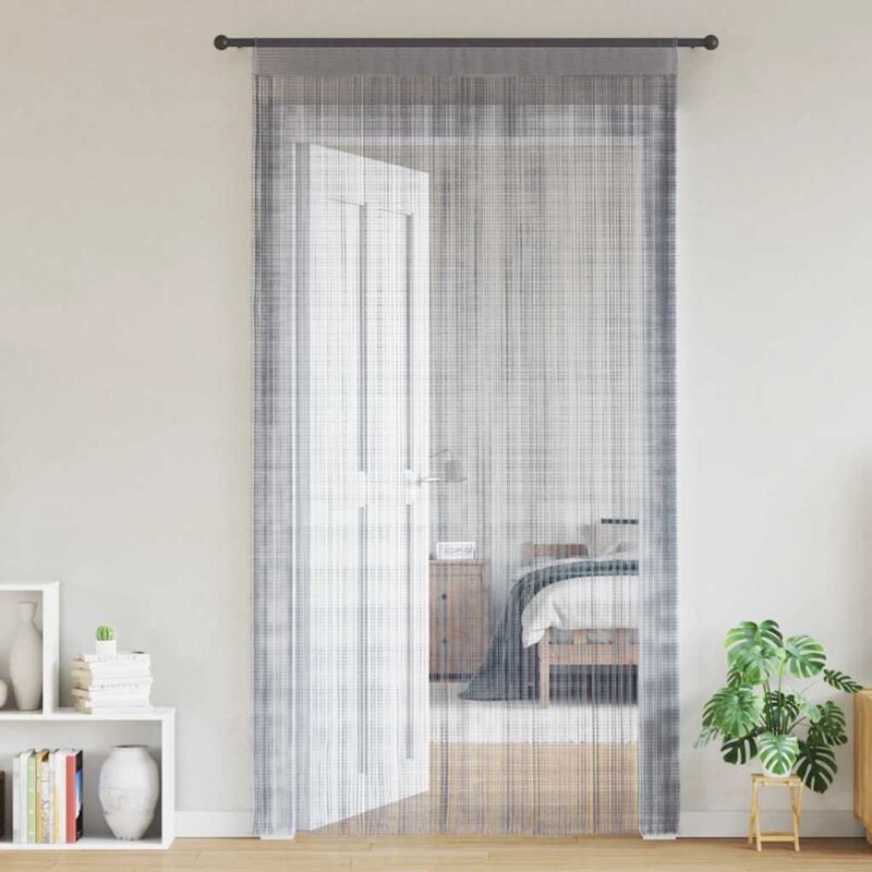 vidaXL Rideaux à fils 2 pcs gris clair 100x250 cm