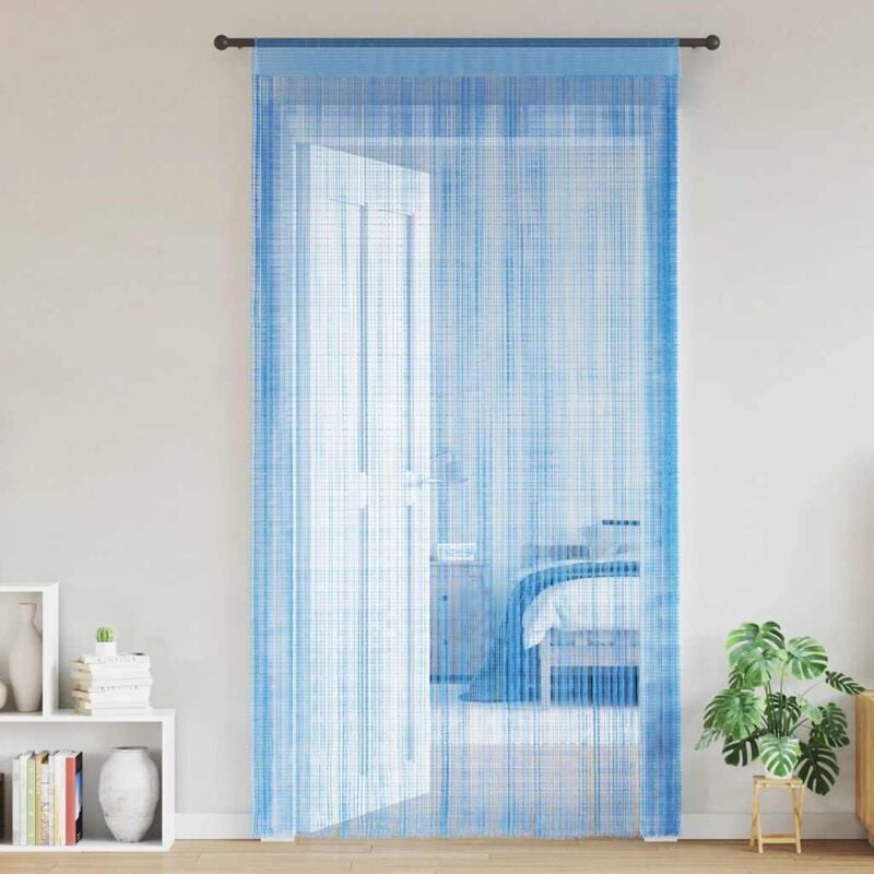 Rideau en fils 2 pcs 140 x 250 cm bleu clair Vidaxl