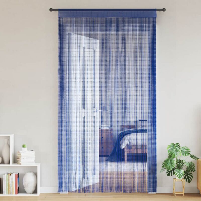 Rideau en fils 2 pcs 100 x 250 cm Bleu