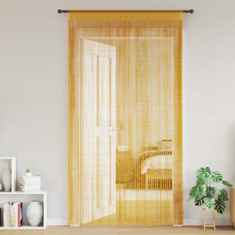 vidaXL Rideaux à fils 2 pcs or 100x250 cm