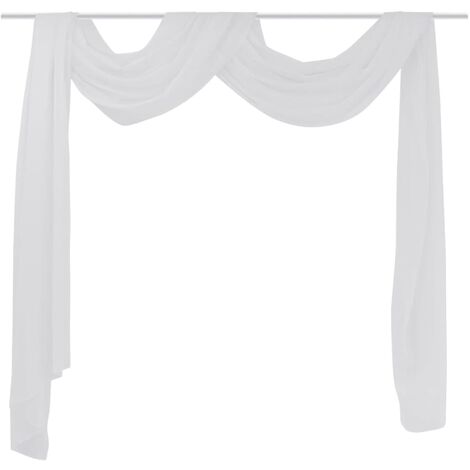 Vidaxl – Rideau en voile fine 140x600 cm blanc – Tissu polyester 100% – Transparent pour décoration élégante – Effet visuel saisissant