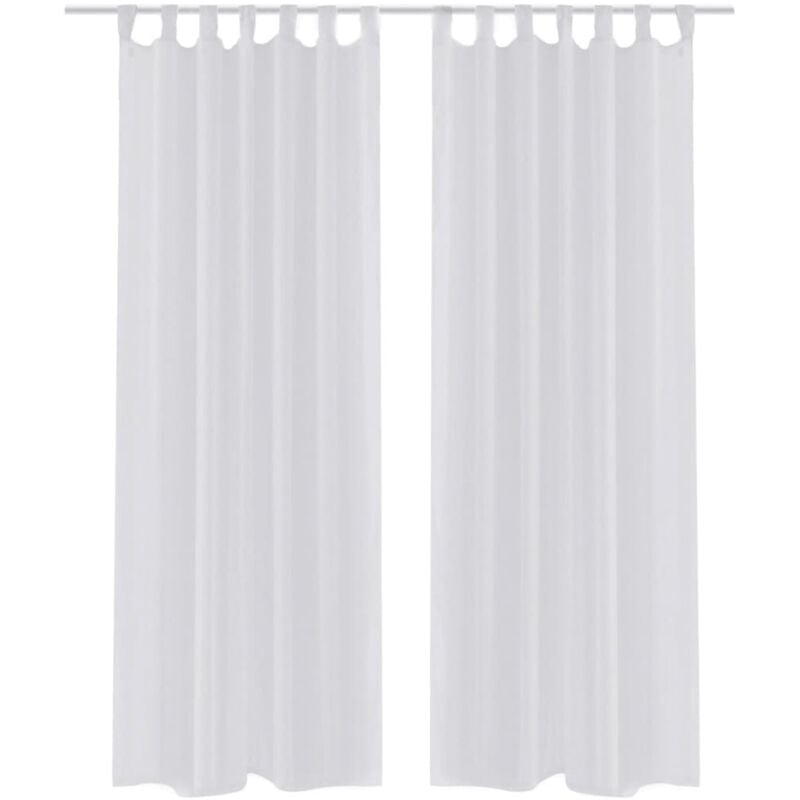 Vidaxl - Rideau fin Blanc 140x225 cm 2 pcs