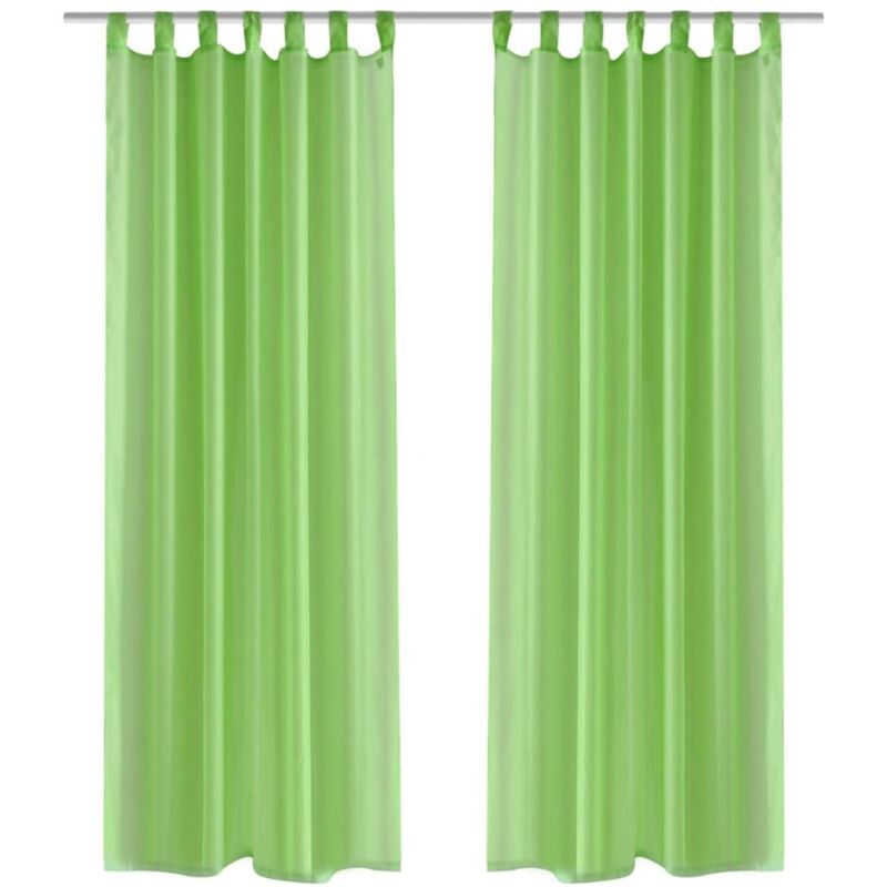 Vidaxl - Rideau fin Vert pomme 140x225 cm 2 pcs