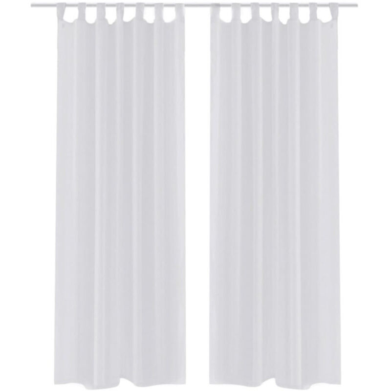 Rideau fin Blanc 140x245 cm 2 pcs